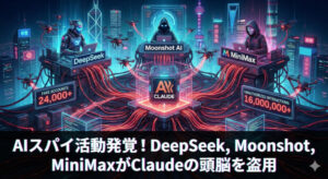 DeepSeek、Moonshot AI、MiniMaxの3社が偽アカウント2.4万超を作って、Claude1600万回以上不正使用