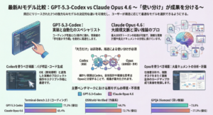Codex 5.3 vs Opus 4.6：同日リリースの2大モデル