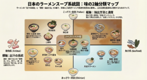 日本のラーメンスープ系統図